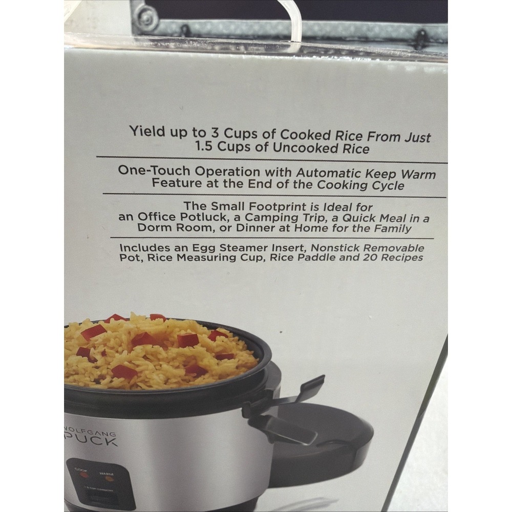 Wolfgang Puck Rice Cooker Mini Portable Travel 1.5 Cup Model SWPMRCS070IT  **NEW - Picture 2 of 8